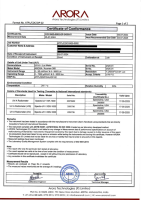 Extended certificate for UVA-LUX measuring acumen